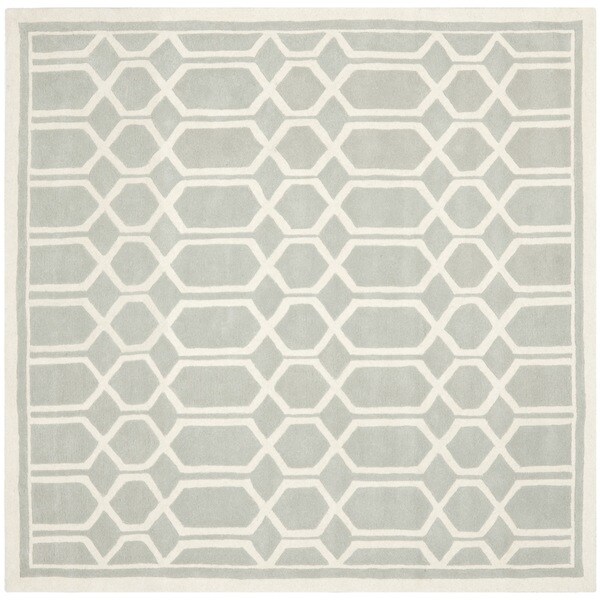 Shop Safavieh Handmade Moroccan Grey Wool Rug with Cotton Canvas