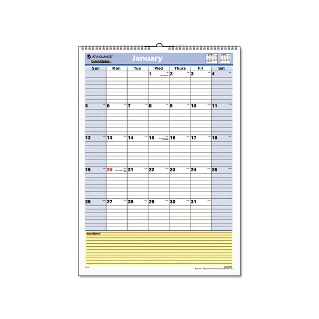 2013 Quicknotes Recycled Wall Calendar (12 X 17) (Blue/yellow/whiteWeight 7 ouncesQuantity One (1)Non refillableDimensions 16.8 inches x 0.4 inches x 12 inchesModel AAGPM5228 )