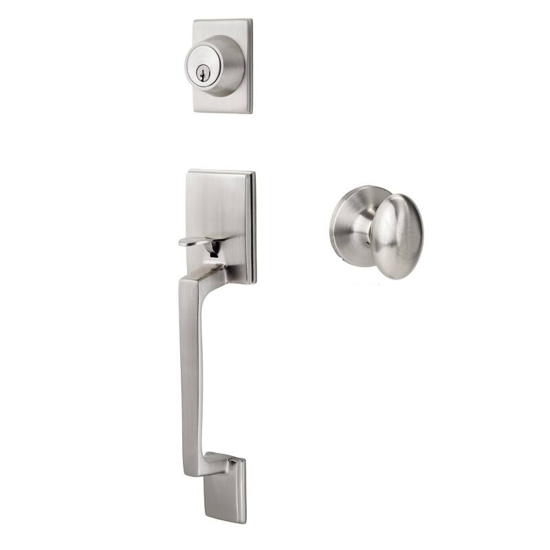 Sure-Loc Satin Nickel Front Entrance Handleset (Lever/knob interior trim options)