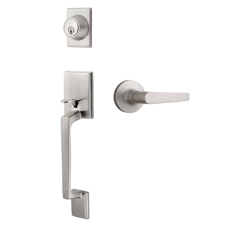 Sure-Loc Satin Nickel Front Entrance Handleset (Lever/knob interior trim options)