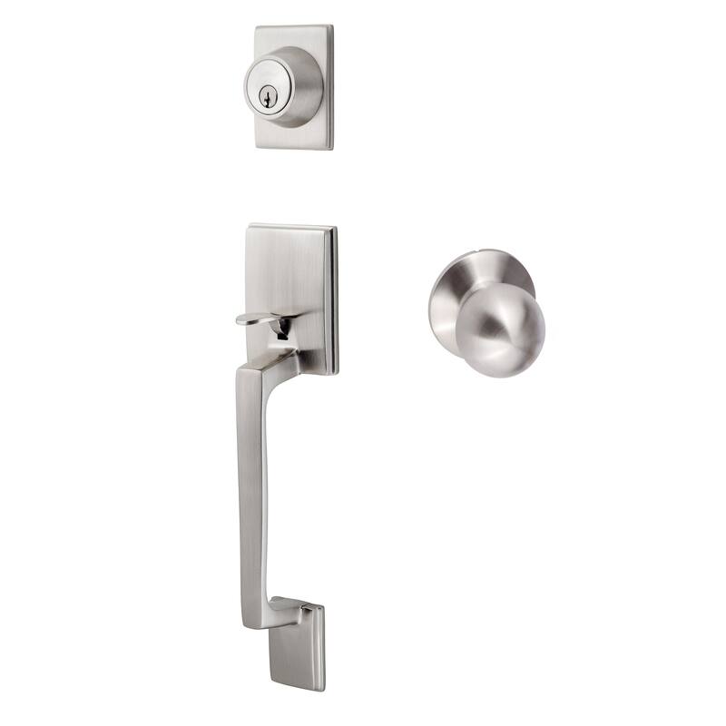 Sure-Loc Satin Nickel Front Entrance Handleset (Lever/knob interior trim options)