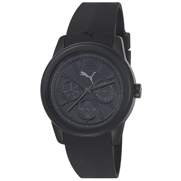 puma black analog watch