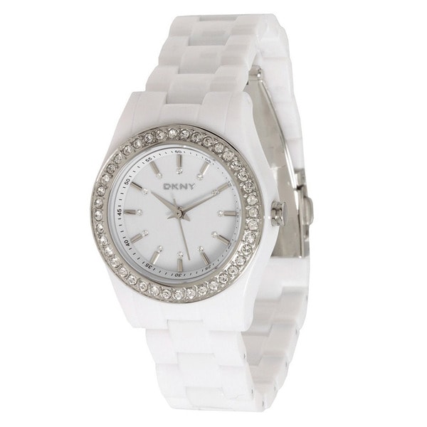 Shop DKNY Women's NY8145 'Chambers' Crystal White Watch - Free Shipping ...