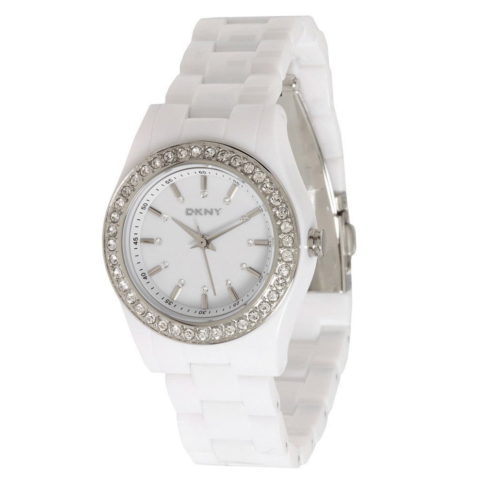 DKNY Womens White Plastic White Dial Quartz Watch Today $99.99