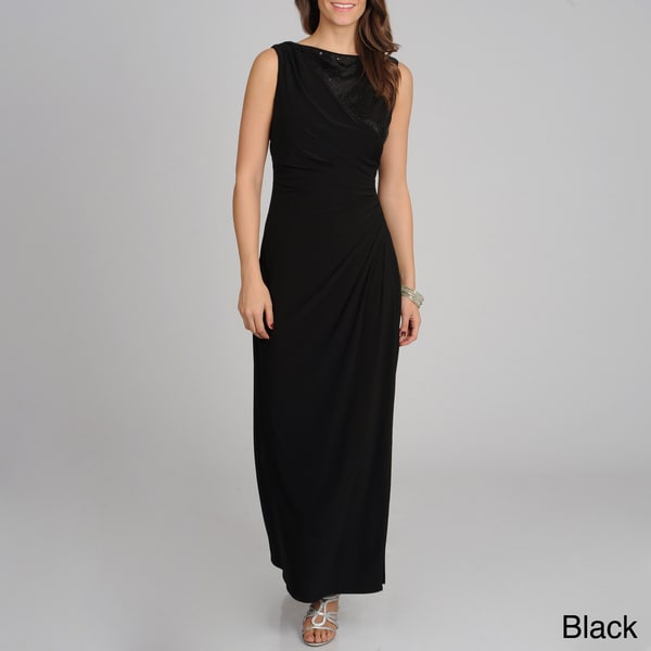 Richards Womens Sequin Detail Long Side Slit Dress  