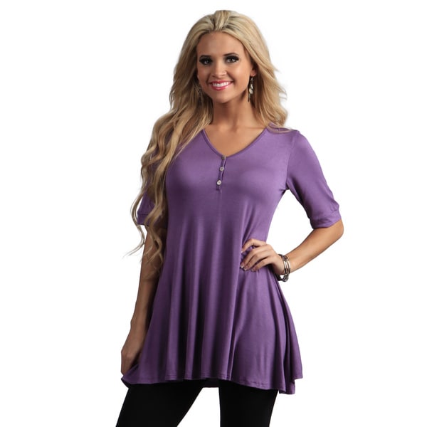 24/7 Comfort Apparel Womens Half sleeve Tunic Top   15150953