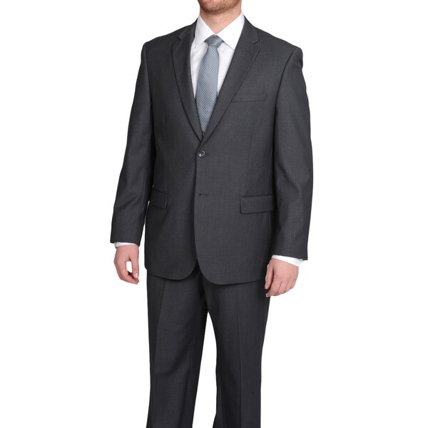 Caravelli Men's Two-button Tonal Stripe Suit with Four Interior Pockets