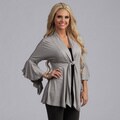 24/7 Comfort Apparel Tie-Front Flutter Sleeve Jacket