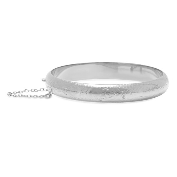 Sterling Silver 10 mm Engraved Bangle Bracelet (7 Inch). Opens flyout.