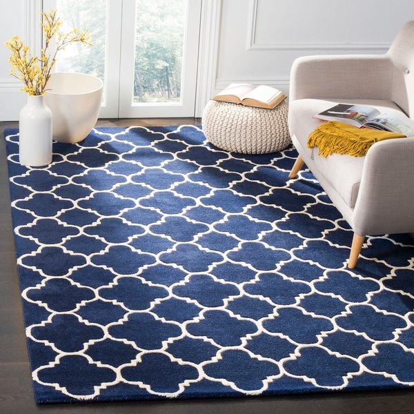 Safavieh Modern Handmade Moroccan Dark Blue Wool Rug - 8'9' x 12'