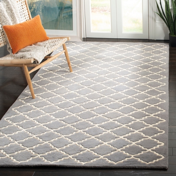 Safavieh Handmade Moroccan Dark Grey Wool Geometric Rug - 8'9" x 12'