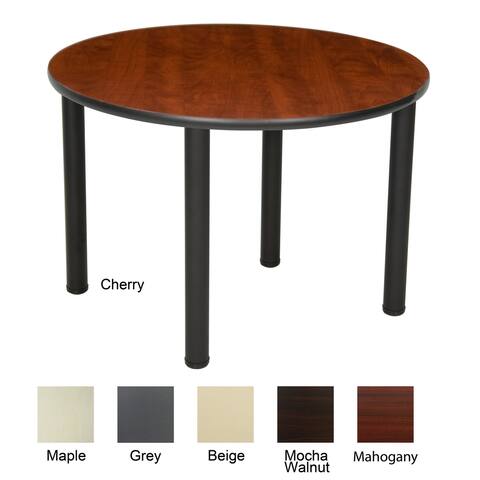 36-inch Round Table with Black Post Legs