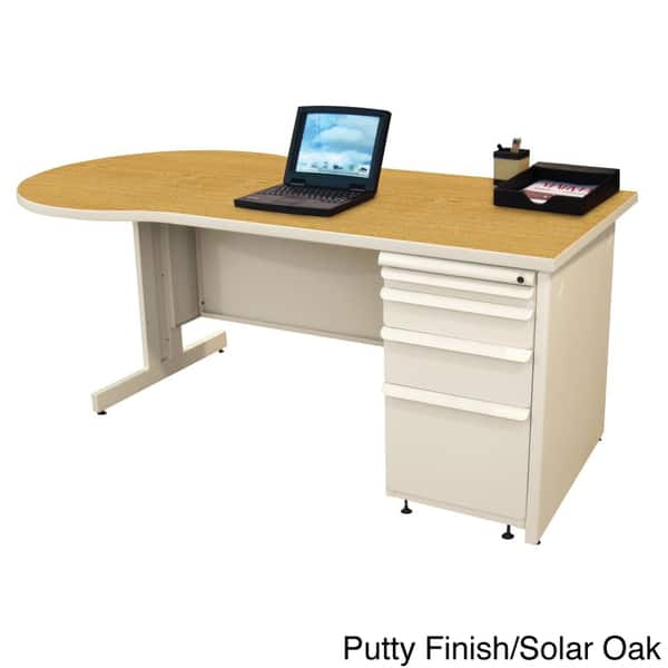 Shop Marvel Zapf Office Desk With Built In File Storage Cabinet