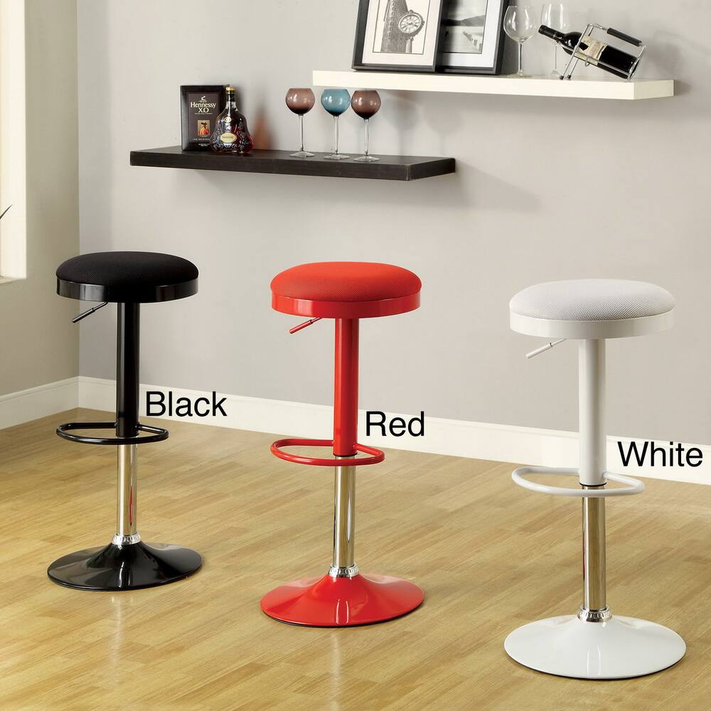 Furniture of America Elroy Mesh Red Swivel Barstool Set (Set of 2)