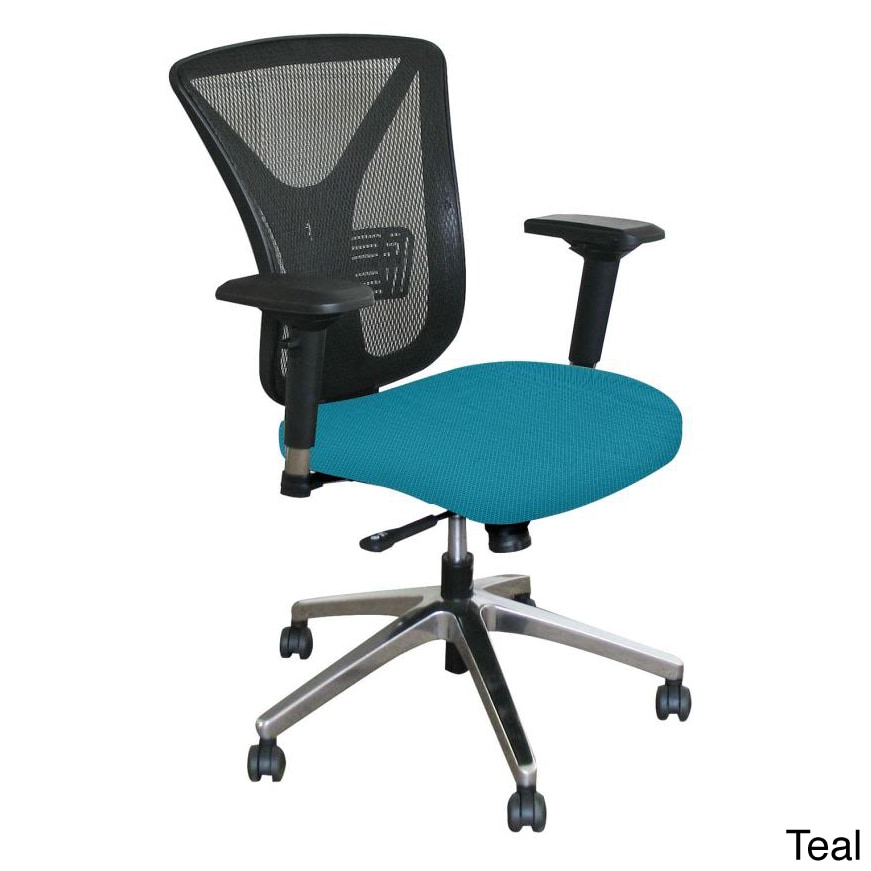 Executive Mesh Tilting Chair With Aluminum Base (Iris (navy), flax, forsynthia (tan), fennel green, orange, teal, raspberry, limeWeight capacity 250 pounds Dimensions 38.75 to 42.5 inches high x 19.75 to 27.75 inches wide x 27 inches deep Seat dimension