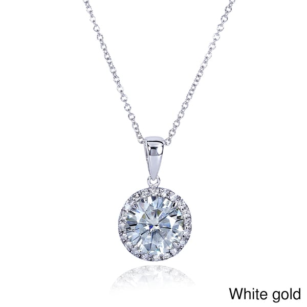 moissanite halo necklace