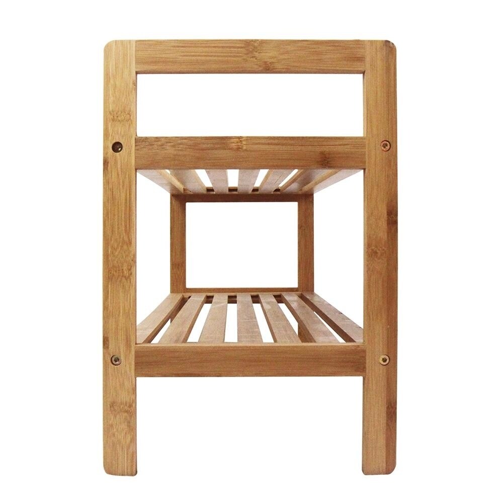 Shop Oceanstar 2 Tier Bamboo Shoe Rack Overstock 7784362