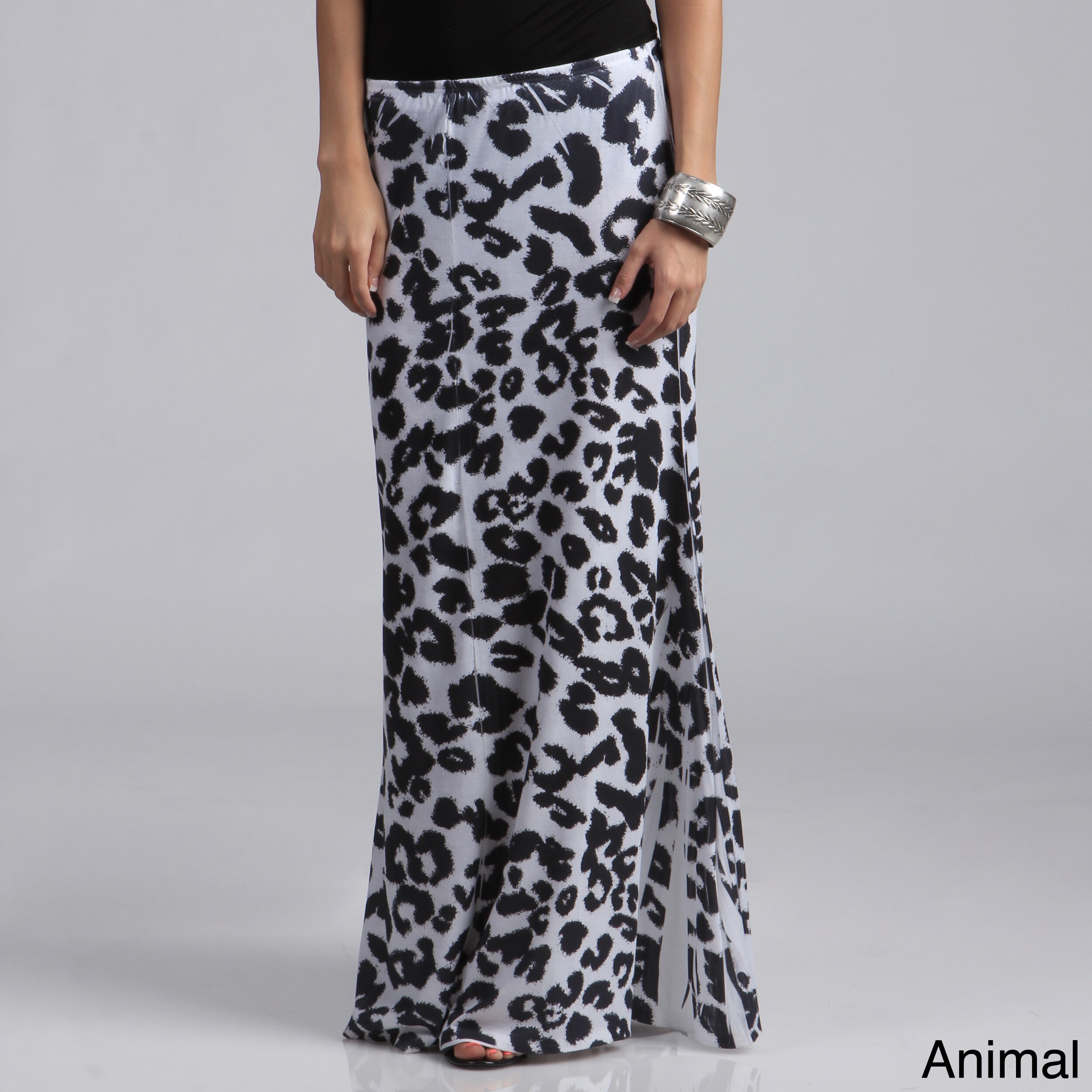 plus size leopard maxi skirt