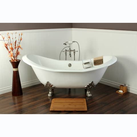 Double Slipper Cast Iron 72-inch Clawfoot Bathtub