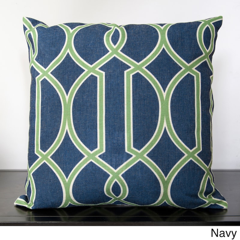 Artistic Weavers Dalia Geometric Trellis 22-inch Decorative Feather Down Pillow - Down - Navy