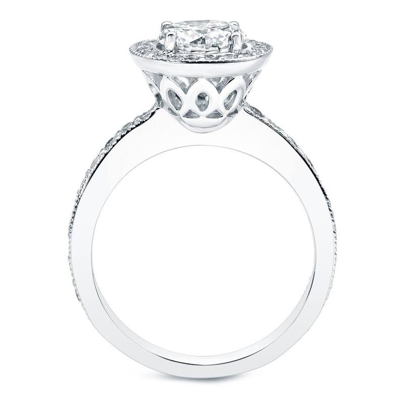 Auriya 14k Gold 1 carat TW Round Halo Diamond Engagement Ring