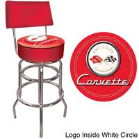 Offically Licensed GM Red Corvette Padded Bar Stool