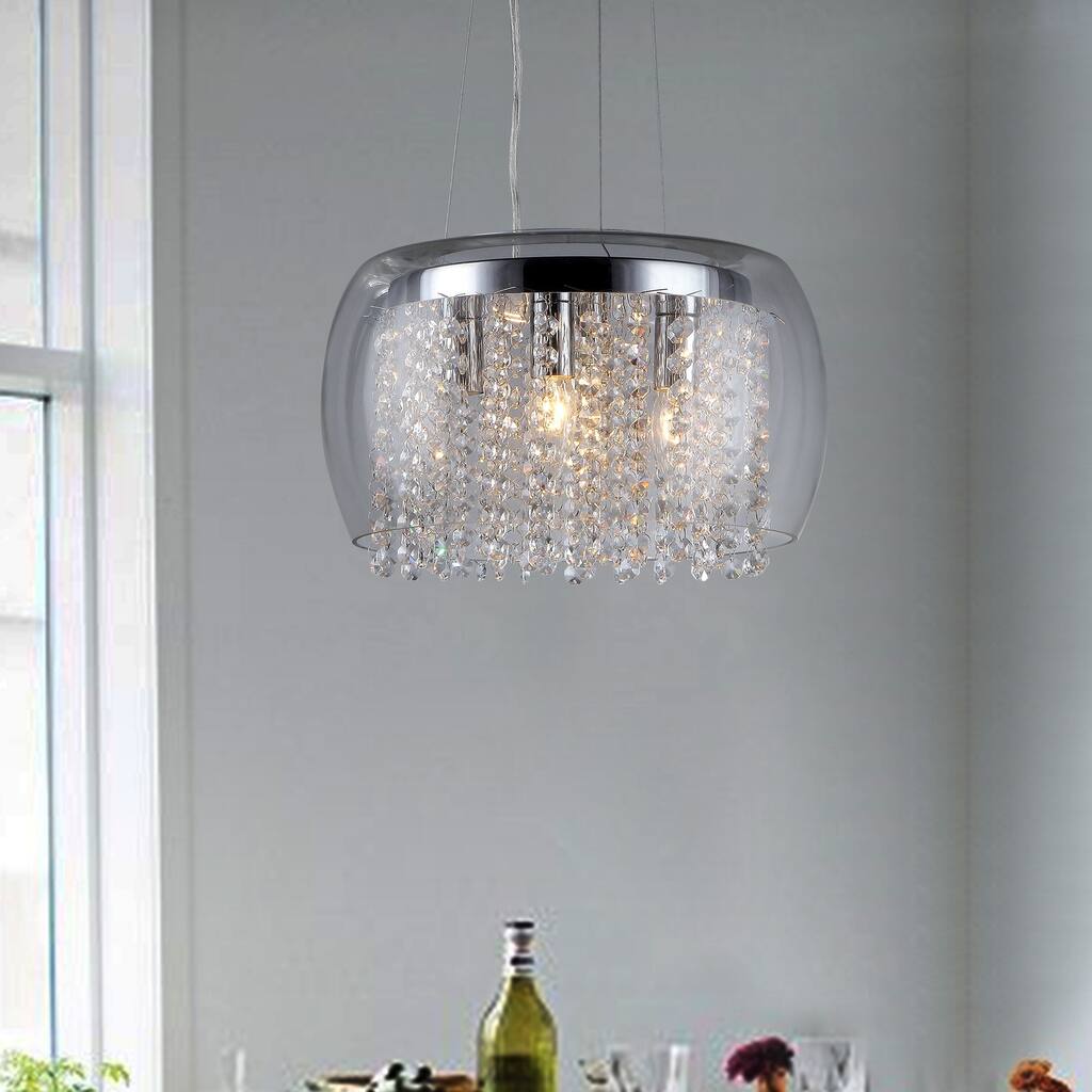 Nereids Chrome 4-light Metal and Crystal Chandelier