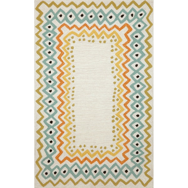 Hand tufted Beige Primitive Rug (3'6 x 5'6) 3x5   4x6 Rugs