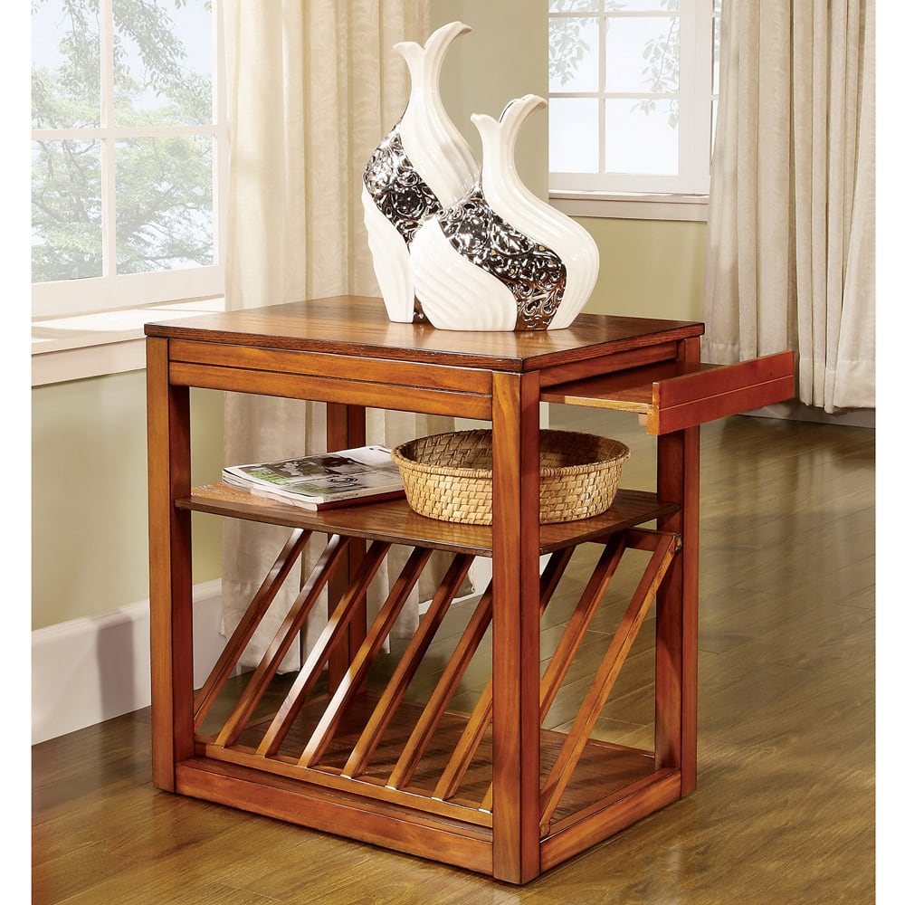 Furniture of America Avantgarde End table-Night Stand with Magazine Rack