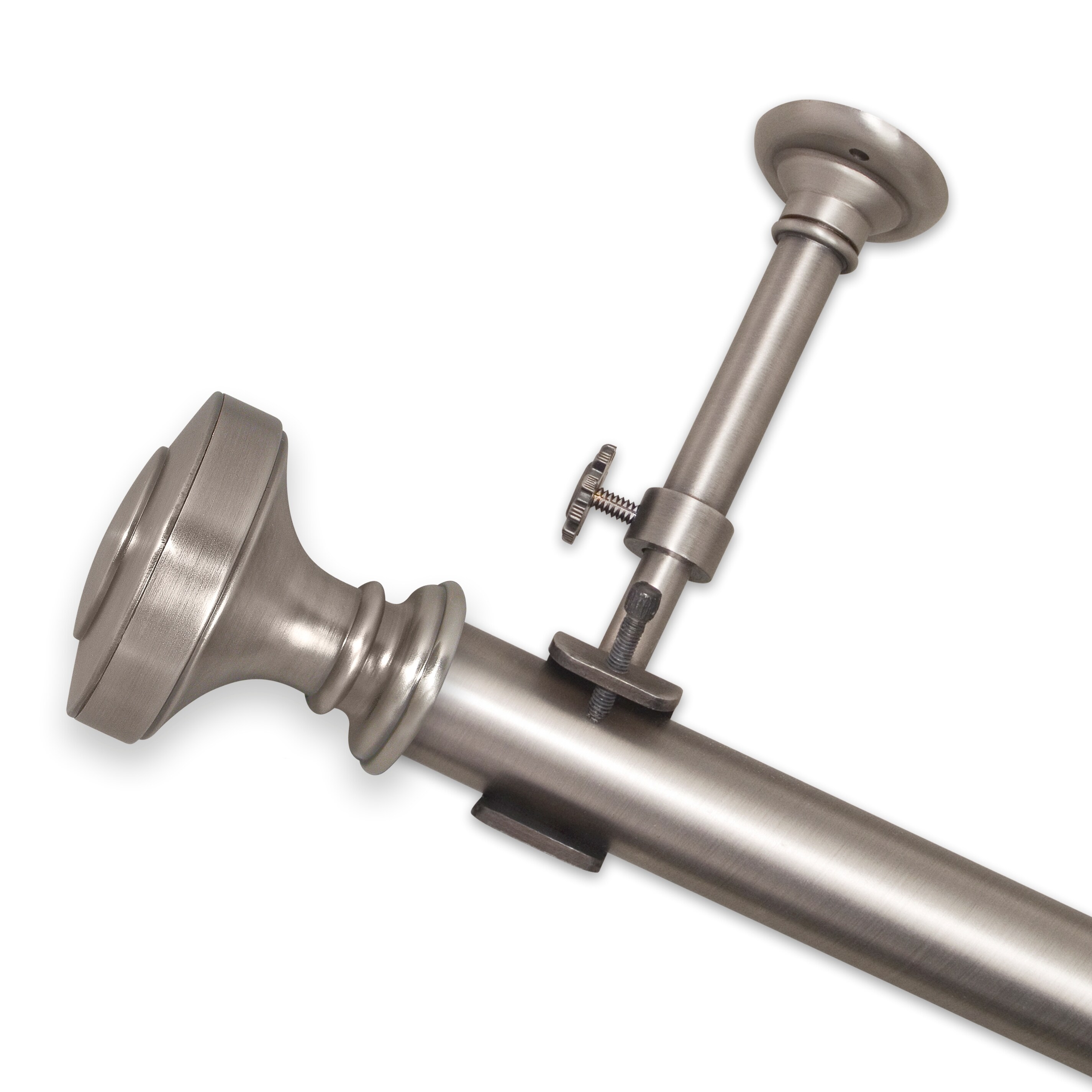 Shop Pinnacle Optima Orbus Pewter Adjustable Curtain Rods With