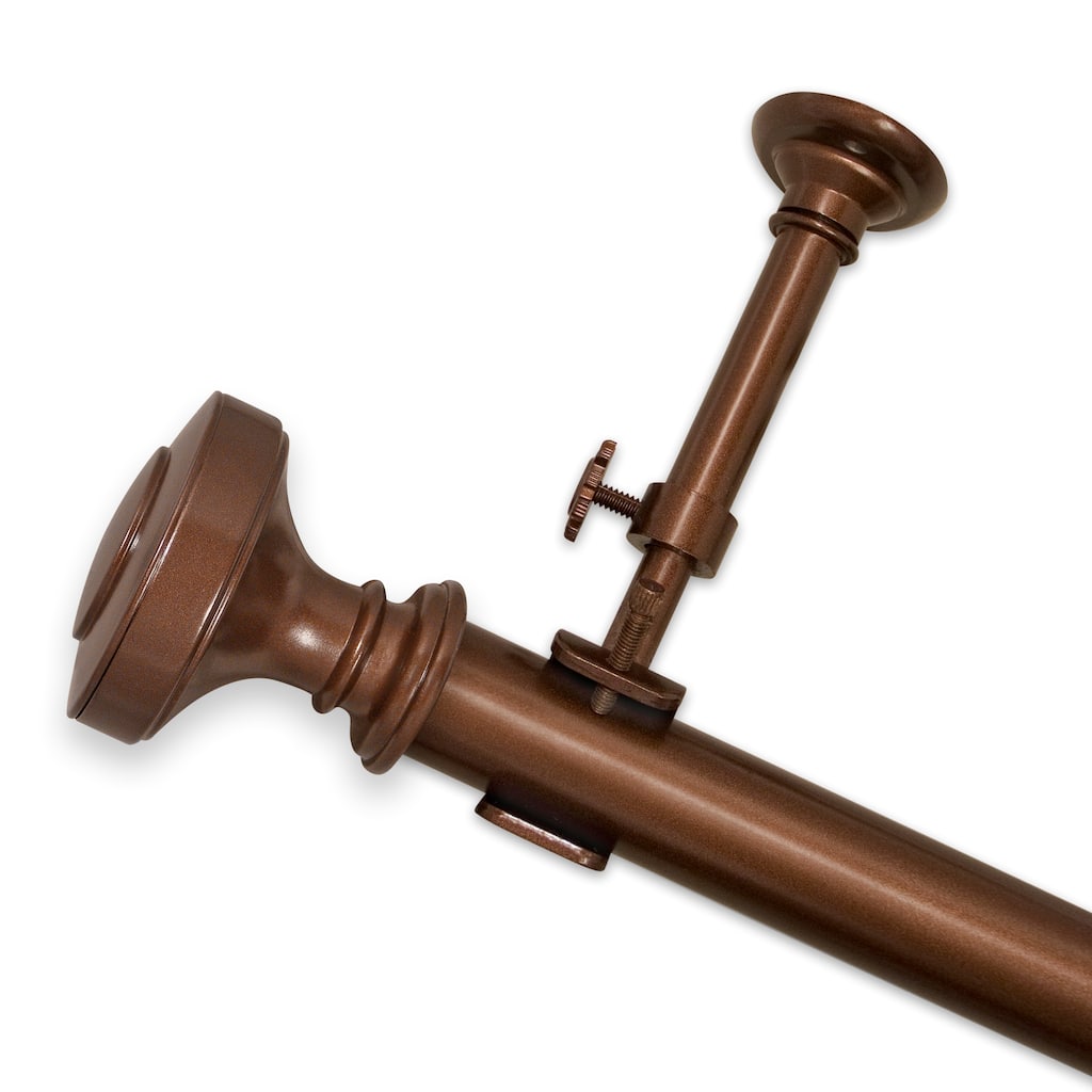 Pinnacle Optima Orbus Finial Brown Adjustable Curtain Rods