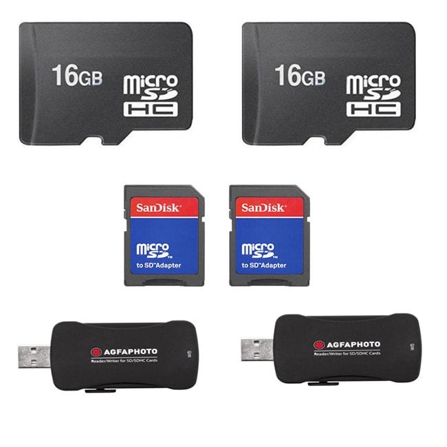 16gb Microsd Memory Card Usb 2 0 High Speed Card Reader Bulk Pack Of 2