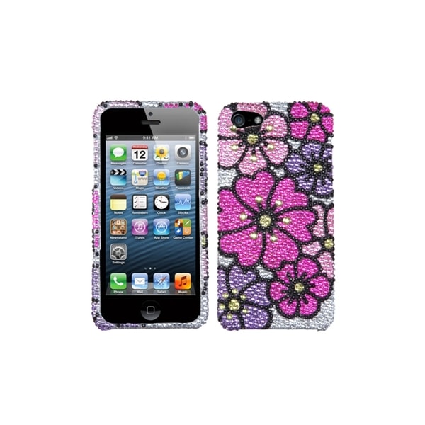 MYBAT Bling Pink Carnation Gardener Diamante Case for Apple iPhone 5 Eforcity Cases & Holders