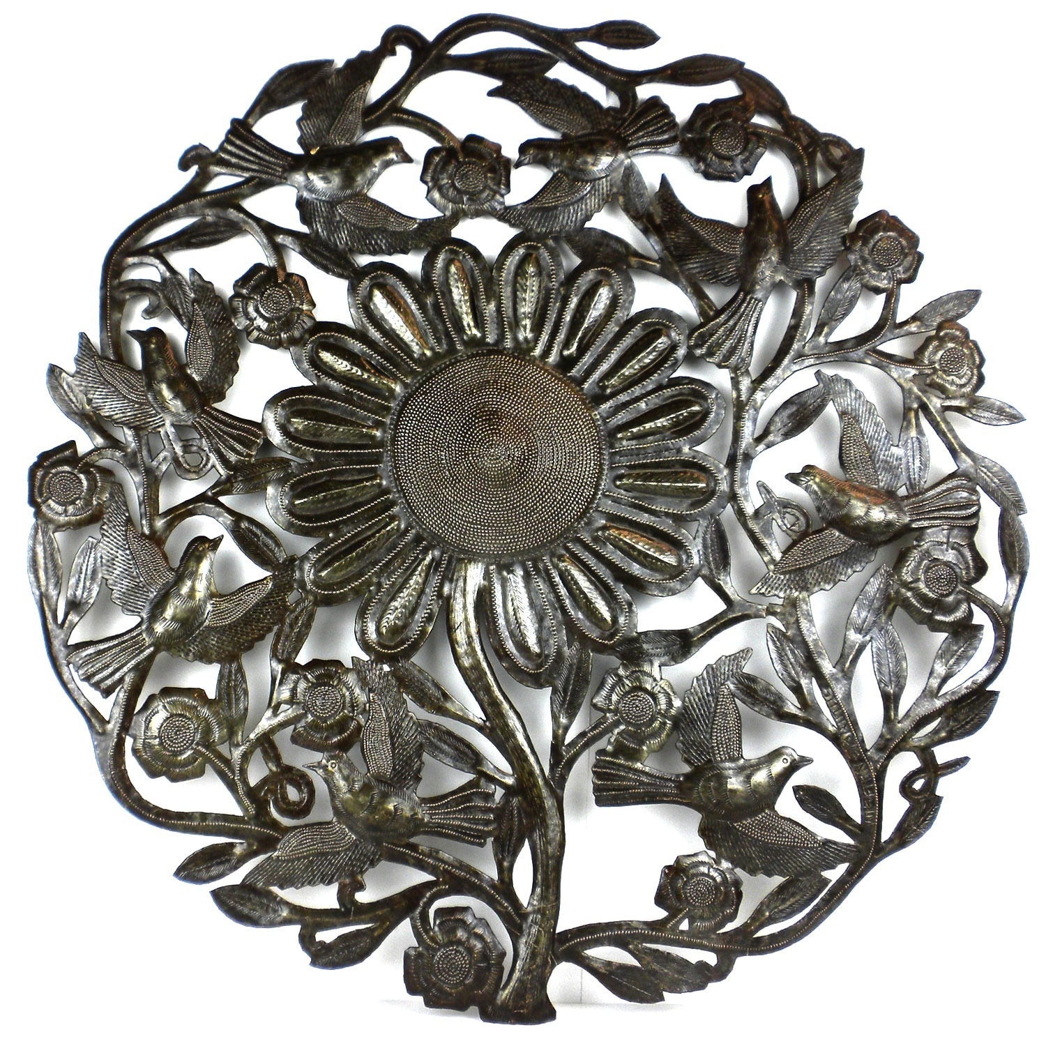 Handmade Sunflower and Birds 24 inch Wall Art (Haiti) Today $79.99