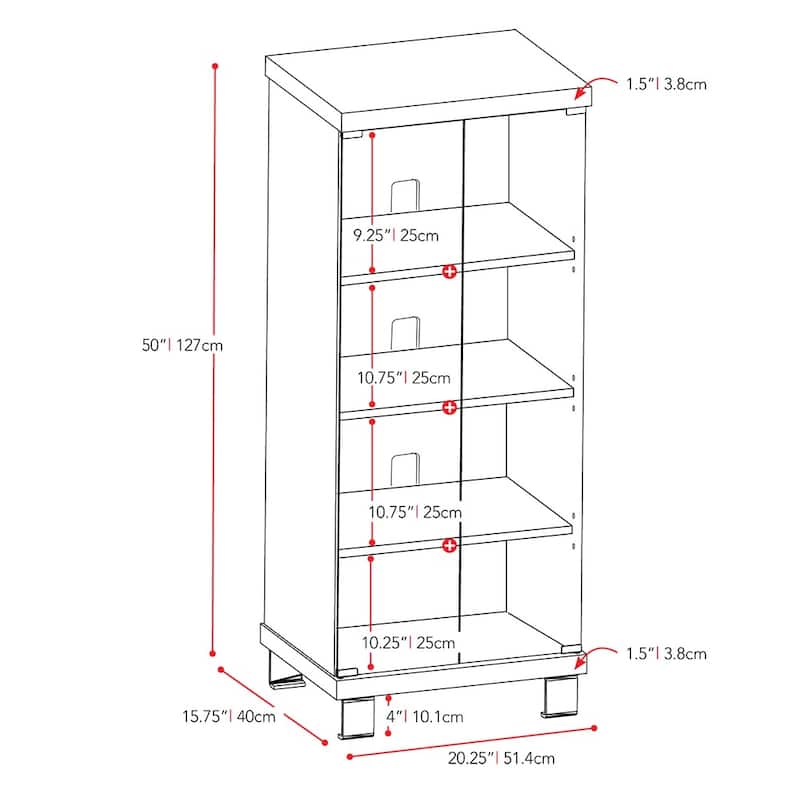 Holland Media Storage Cabinet with Glass Doors