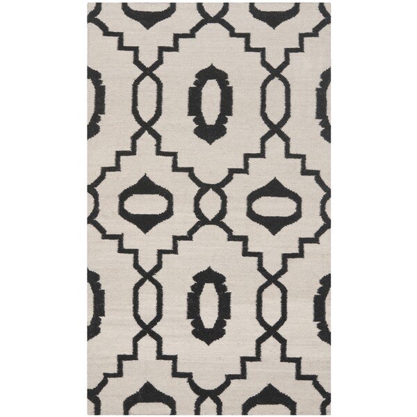 Safavieh Handwoven Geometric Moroccan Reversible Dhurrie Ivory Wool Rug