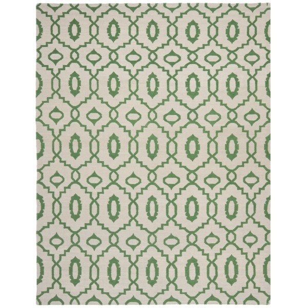 Safavieh Hand-woven Moroccan Reversible Dhurrie Ivory Wool Rug - 8' x 10'