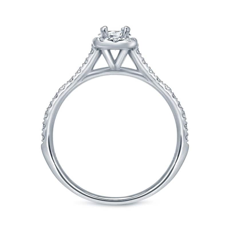 Auriya 14k Gold 1ctw Emerald-cut Halo Diamond Engagement Ring Set