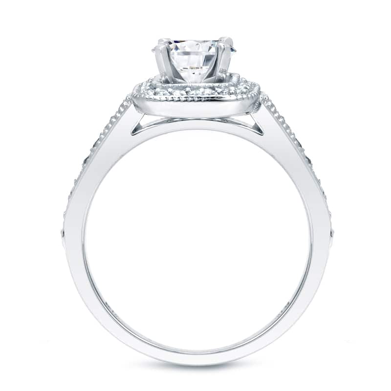 Auriya 14k Gold 1ctw Vintage Halo Diamond Engagement Ring Set