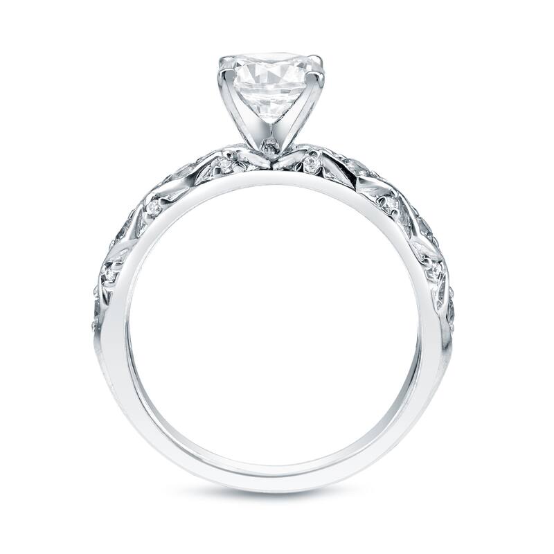Auriya 14k Gold 1ctw Round Diamond Engagement Ring Set