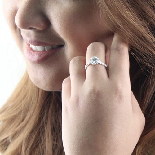Auriya 14k Gold 1 1/2ctw Round Halo Diamond Engagement Ring (H-I, SI1-SI2)