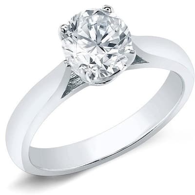 Auriya 14k Gold 3/4ctw Round Solitaire Diamond Engagement Ring Certified