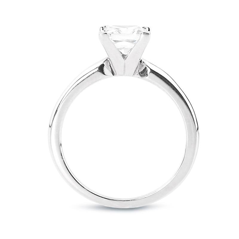 Auriya 14k Gold 3/4 carat TW Princess-cut Solitaire Diamond Engagement Ring