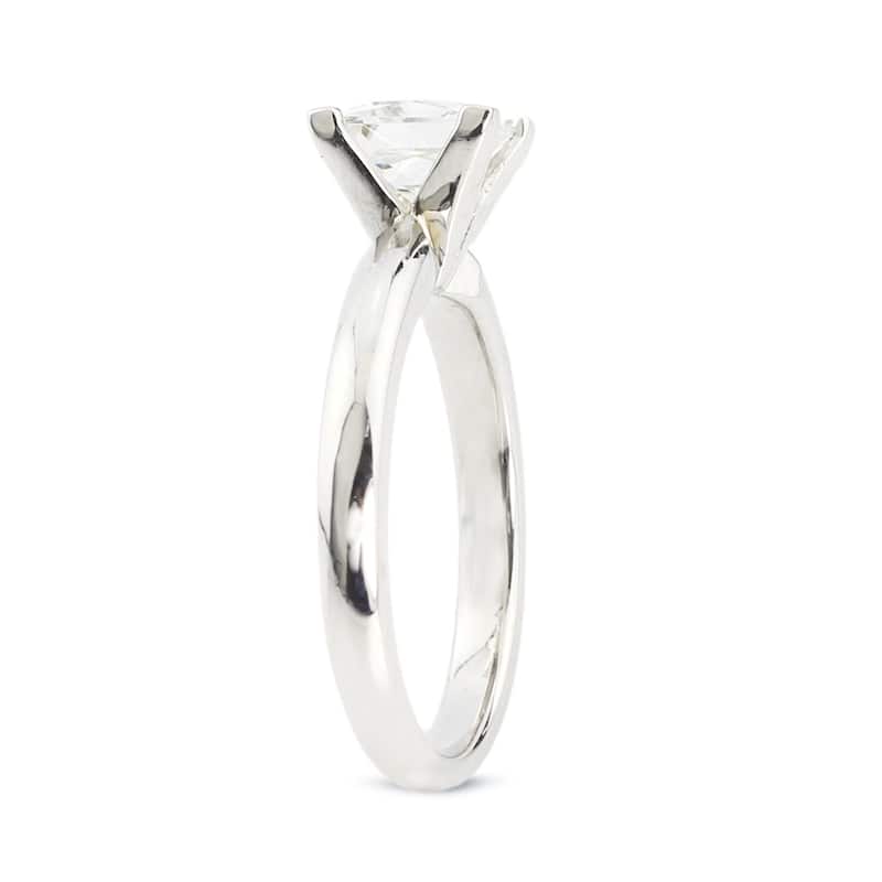 Auriya 14k Gold 1/2 carat TW Princess-cut Solitaire Diamond Engagement Ring (H-I, SI1-SI2)