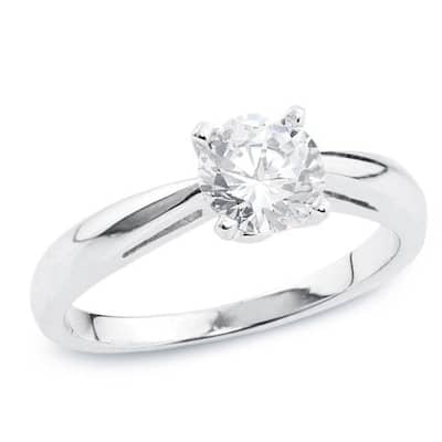 Auriya 14k Gold 1/2 carat TW Round Solitaire Diamond Engagement Ring (H-I, SI1-SI2)
