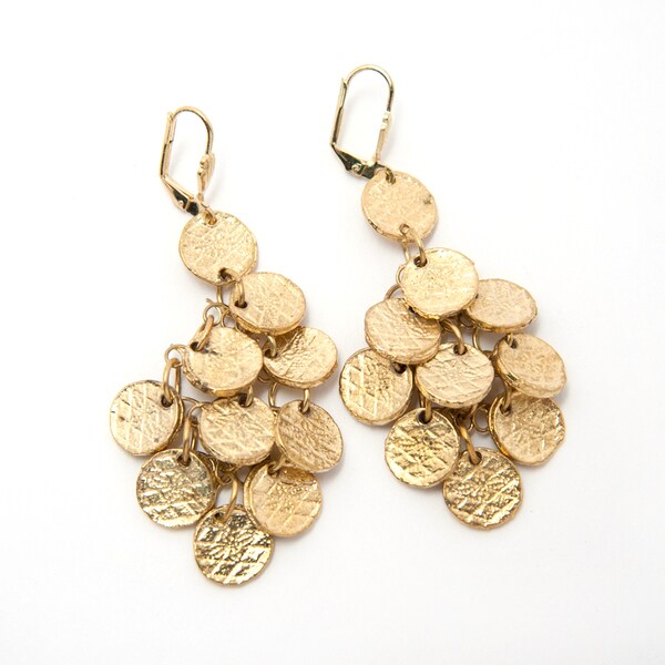 Shop Stamped Disc Chandelier Earrings (India) Free Shipping On Orders