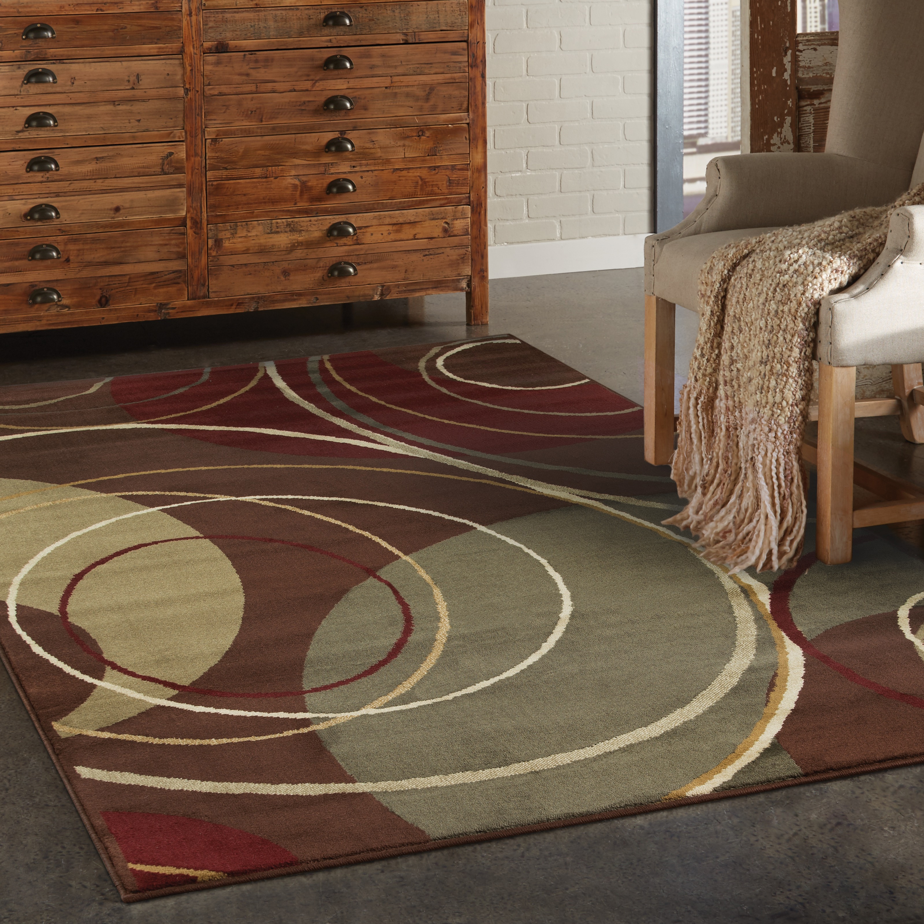 Indoor Brown/ Red Area Rug (910 X 129)