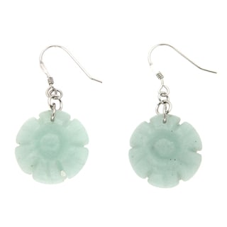 Pearlz Ocean Sterling Silver Carved ite Flower Earrings Pearlz Ocean Gemstone Earrings