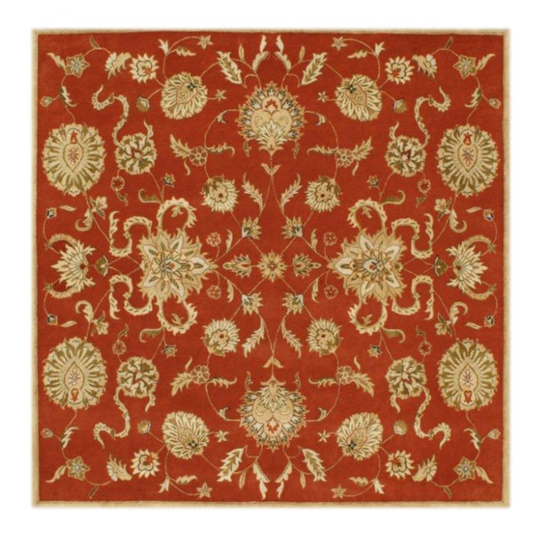 Hand tufted Alliyah Delhi Rusty Orange New Zealand Wool Rug (10' x 10') Alliyah Rugs Round/Oval/Square