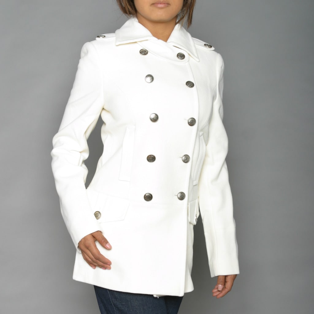 Alpha Industries Womens Winter White Long Wool blend Peacoat 